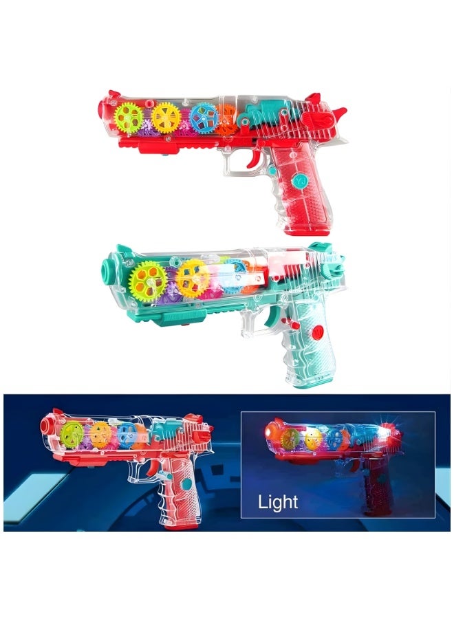 DAT Light-Up Transparent Gear Toy Gun with Sound & Moving Gears, Battery Operated (3×AA) – Kids 3+ - Image 3